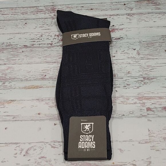 MEN'S STACY ADAMS SILKY DRESS SOCKS. BASIC COLORS. - Picture 1 of 2